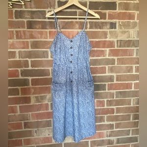 Blue floral midi dress